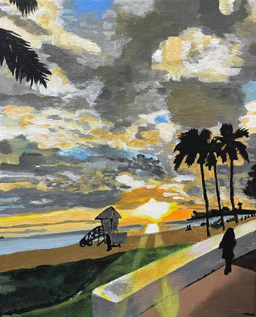 京都烏丸カフェギャラリーLex&co「風景画-ビーチ」