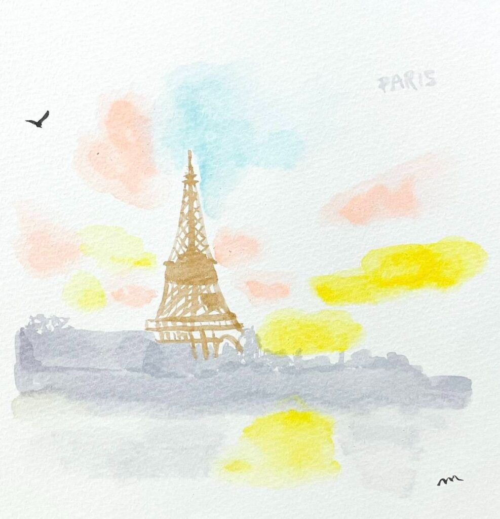 京都烏丸カフェギャラリーLex&co「風景画-塔」